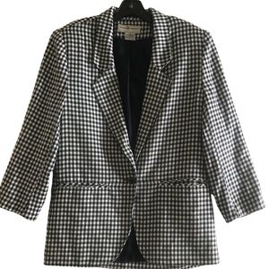 Vintage Maggie Lawrence Blue and White Blazer Size S Runs Large